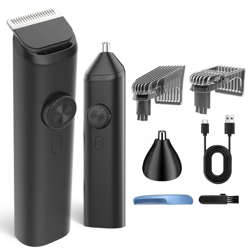 Happilaff オールインワン ヘアクリッパー キット DT2126 | アタッチメント4種付属、IPX8防水、Type-C充電-Happilaff