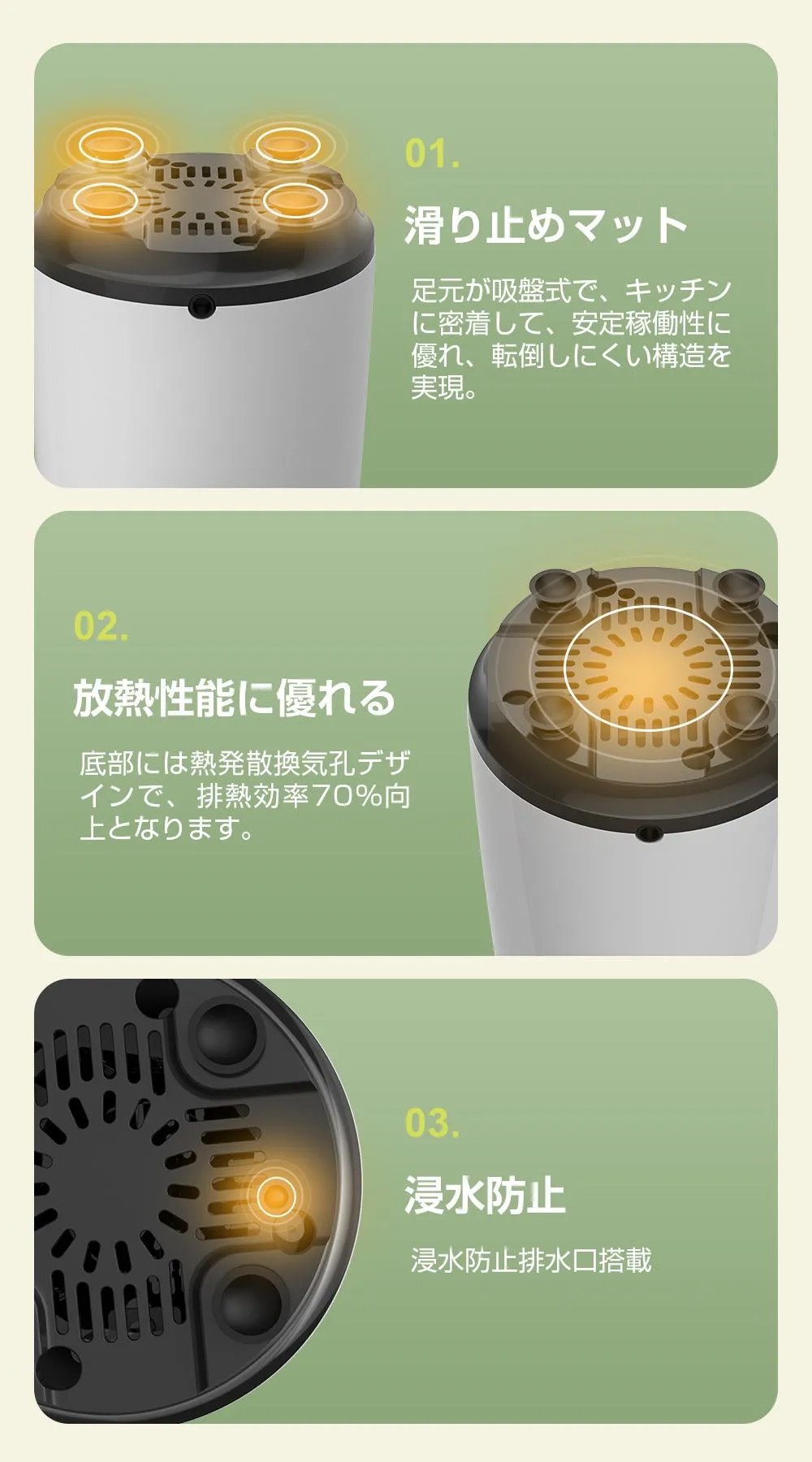 Happilaff PC-2110 一台三役ブレンダー ジューサー ミル｜850W・氷も砕ける・3ボトル付属