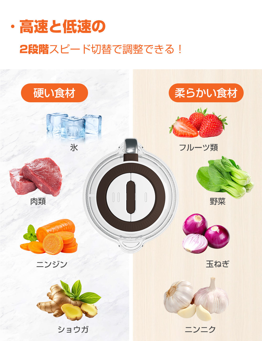 Happilaff デュアルボウルフードプロセッサー ‎CH-210 | 1.2L大容量・500Wパワー・2段階スピード-Happilaff